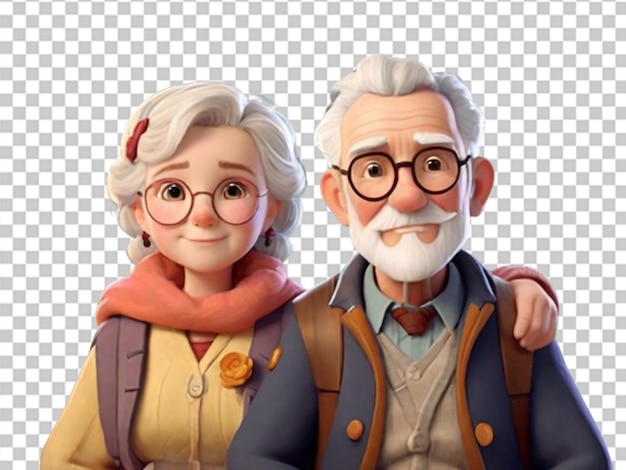 A comical of a old aged couple