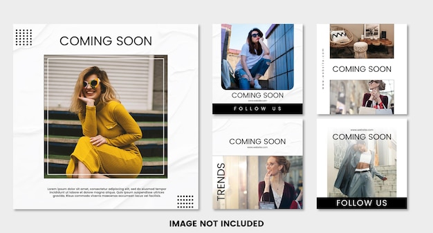 PSD coming soon fashion social post template