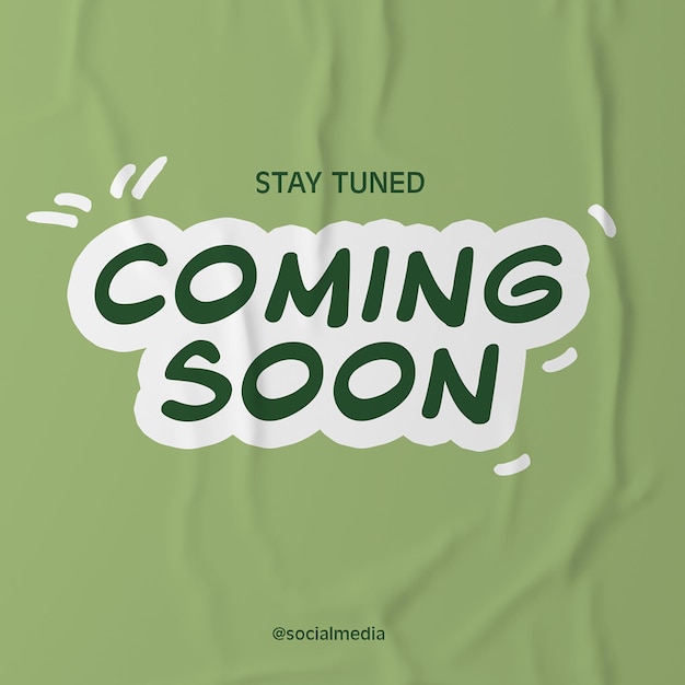 Coming soon instagram post template PSD design Social media layout typography coming soon text