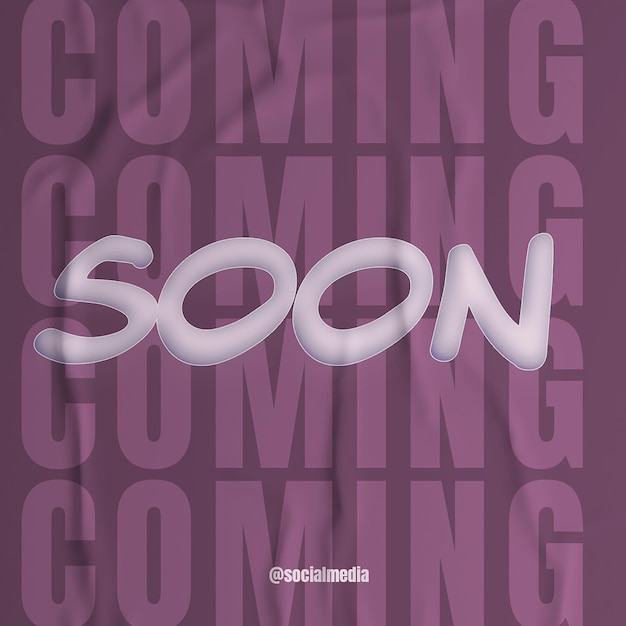 Coming soon instagram post template PSD design Social media layout typography coming soon text