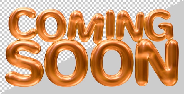 Coming soon text design with 3d modern effect style