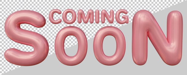 Coming soon text design with 3d modern effect style