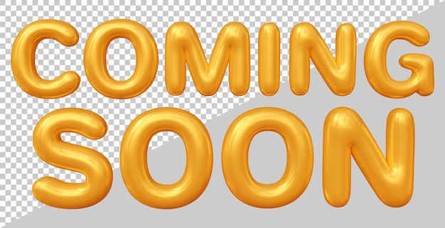 Coming soon text design with 3d modern effect style