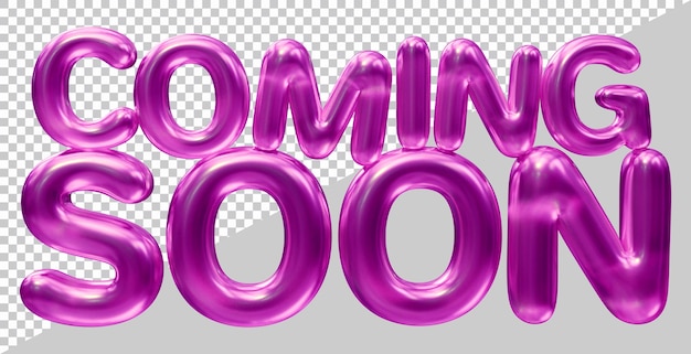 Coming soon text design with 3d modern effect style