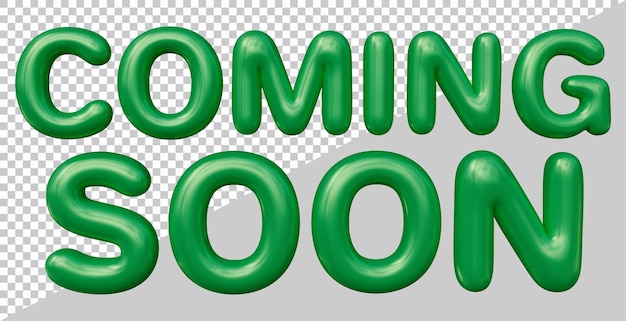 Coming soon text design with 3d modern effect style