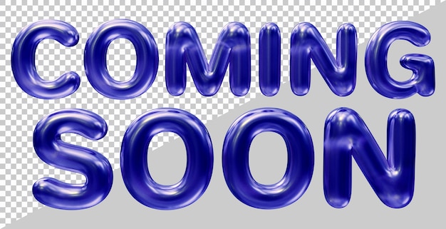 Coming soon text design with 3d modern effect style