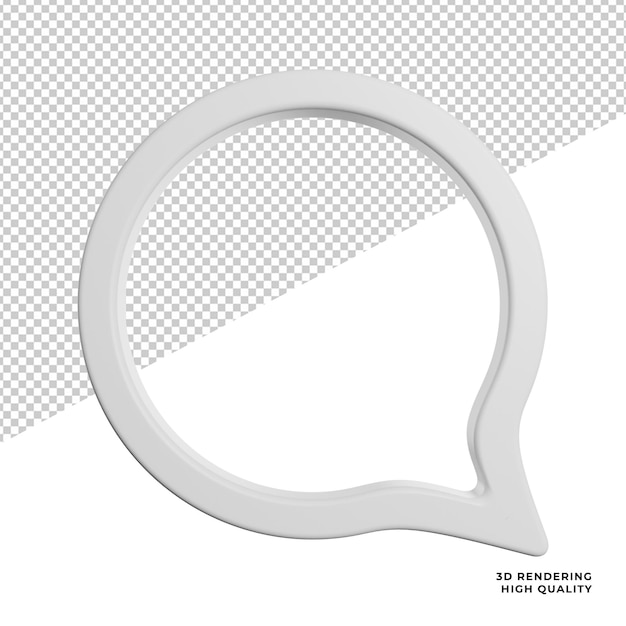 Comment Sign Social Media front view icon 3d rendering illustration on transparent background