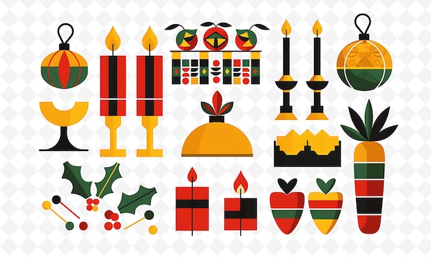 PSD communities coming together for a kwanzaa celebration design flat illustration culture character