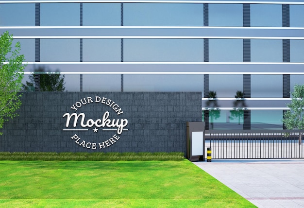 company building 3d logo mockup design