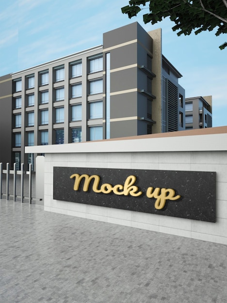 company building 3d logo mockup design