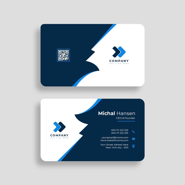 PSD company business card in blue color template psd file