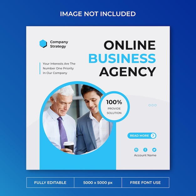 Company business strategy instagram post social media template