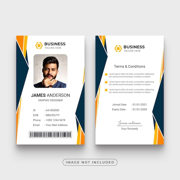 Company employee id card template