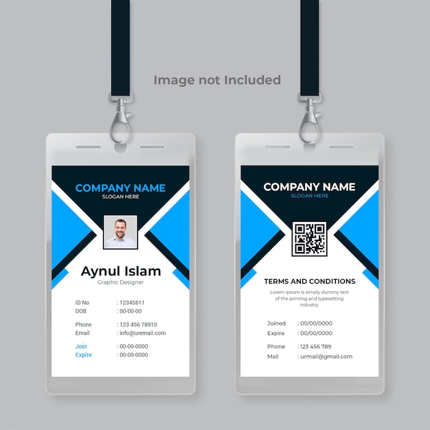 Company id card design psd file