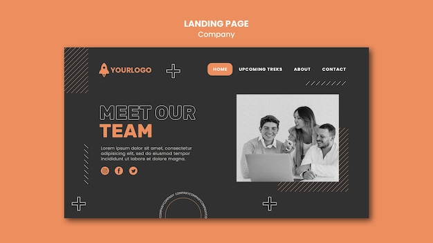 Company landing page template