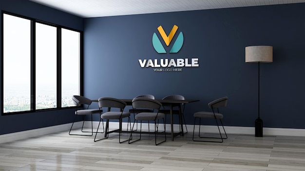 company logo mockup in the modern office meeting room