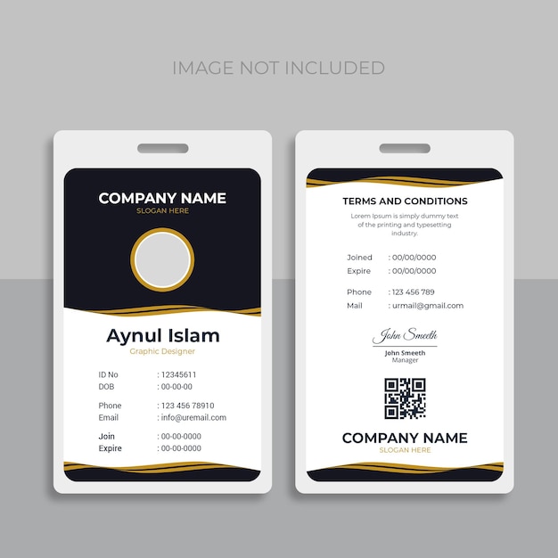 Company office employee id card template modern and unique design