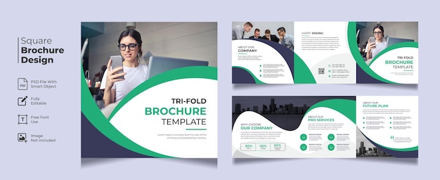 Company profile brochure design with modern shapes creative business square brochure or flyer