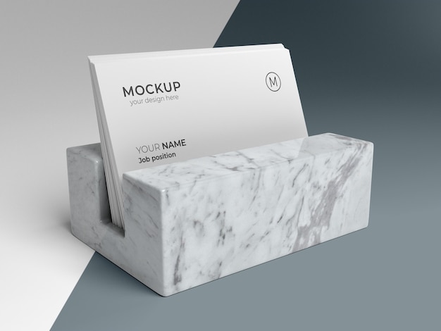 Composition of business card mock-up