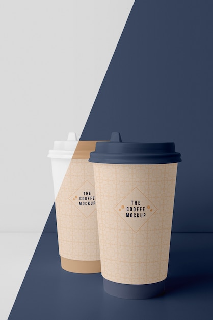 Composition of coffee shop cup mock-up