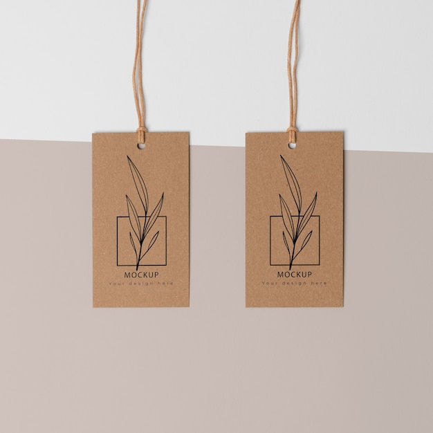 Composition of mock-up cardboard tags