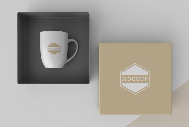 Composition of mock-up mug box