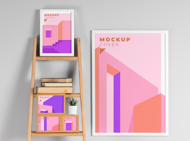 Composition of modern mock-up frames