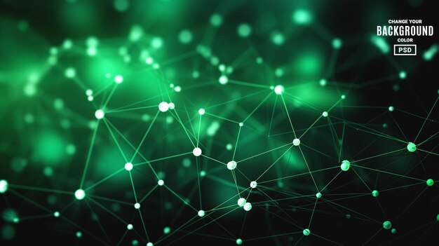 Composition of network of connections in green background