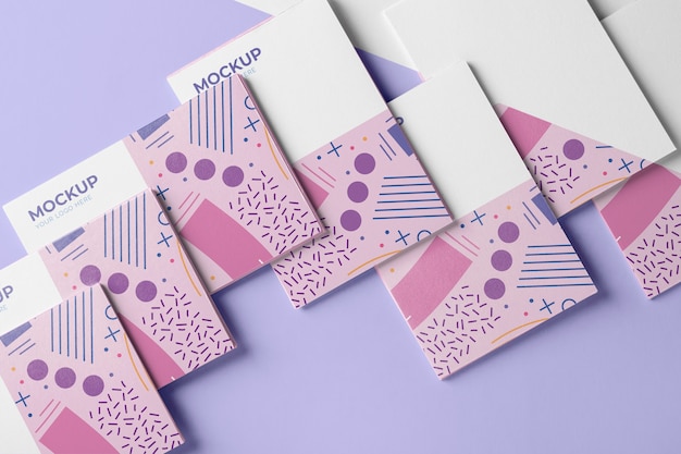 Composition of pattern visiting card mock-up