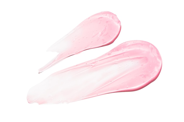 Composition of smears and drops or drops of a transparent pink gel serum On an empty