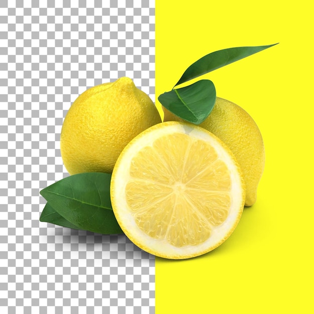 Composition with lemons isolated for fruits element design