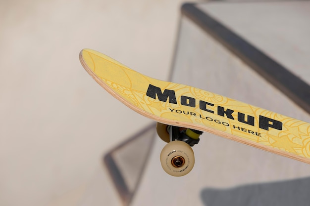 Composition with mock-up skateboard