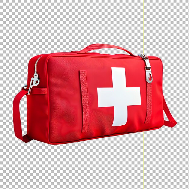 PSD comprehensive first aid kit isolated on white background