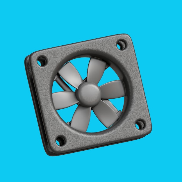 PSD computer cpu fan 3d icon