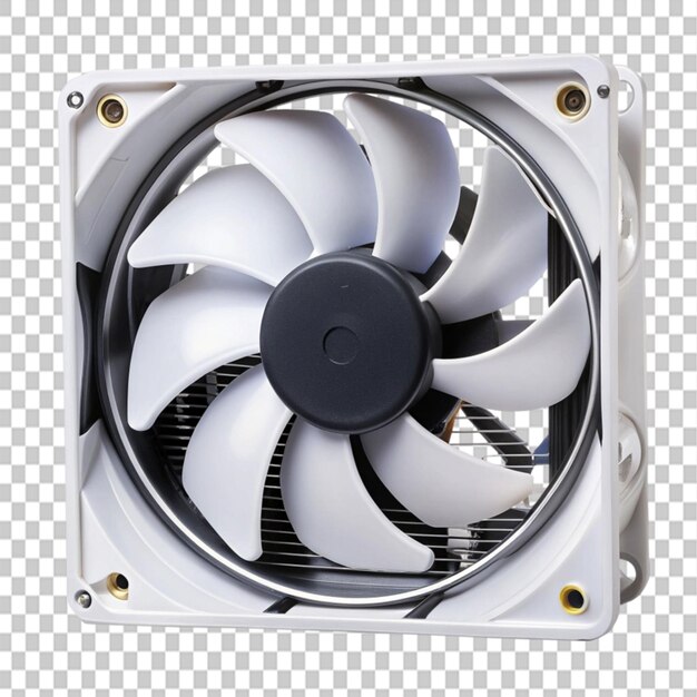 PSD computer fan central on transparent background