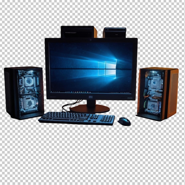 PSD computer isolated on transparent background