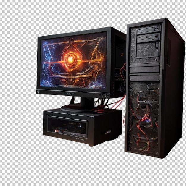 PSD computer isolated on transparent background