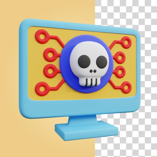 A computer screen with a skull and a skull on it