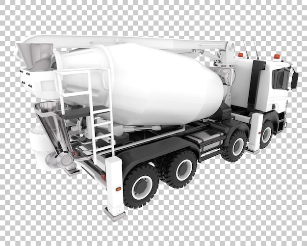 Concrete mixer on transparent background 3d rendering illustration