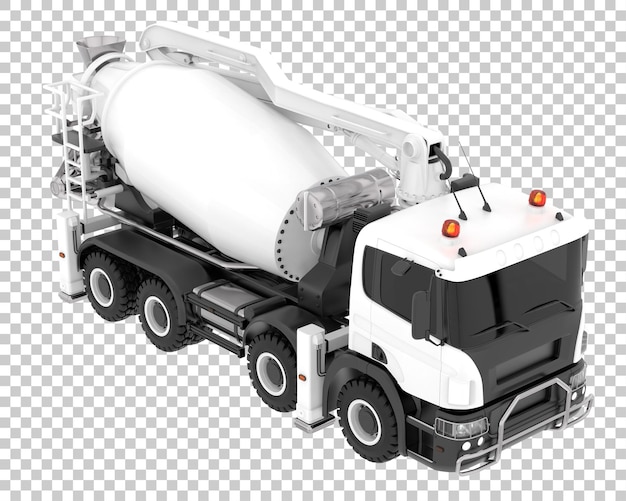 Concrete mixer on transparent background 3d rendering illustration