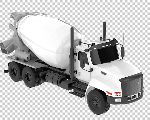 Concrete mixer truck on transparent background 3d rendering illustration