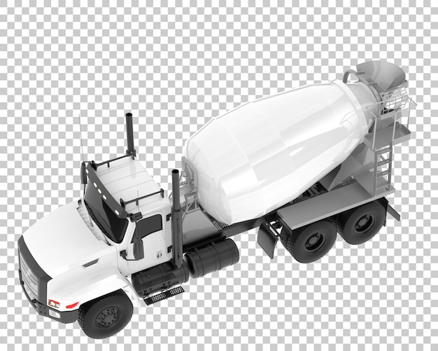 Concrete mixer truck on transparent background 3d rendering illustration