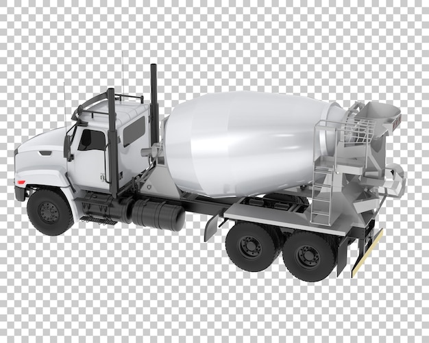 Concrete mixer truck on transparent background 3d rendering illustration