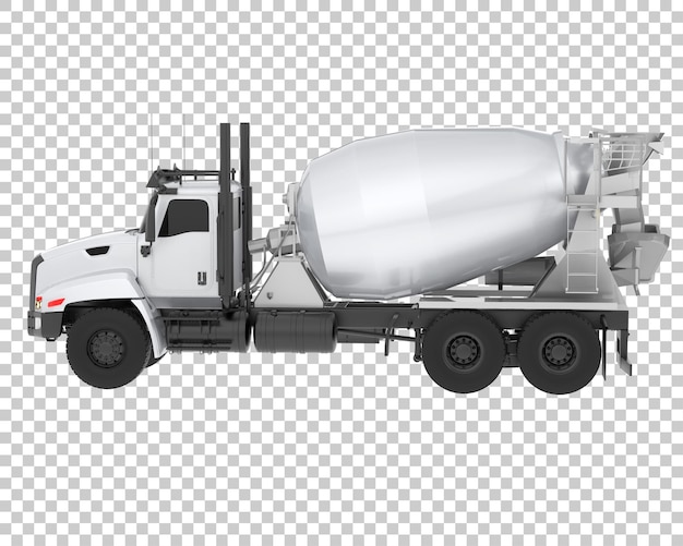 Concrete mixer truck on transparent background 3d rendering illustration