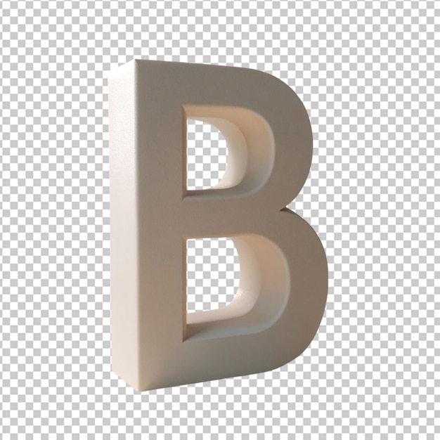 PSD concrete neon light alphabet b on transparent