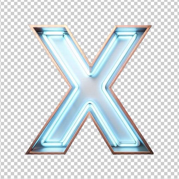 PSD concrete neon light alphabet x