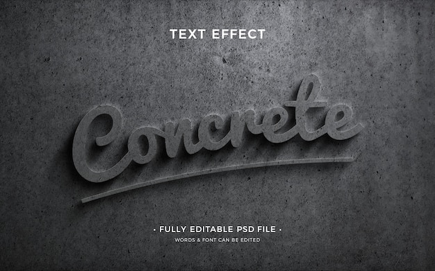 Concrete text effect design