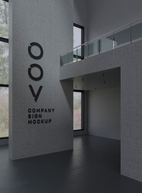 Concrete wall logo mockup