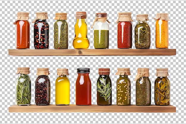 PSD condiments shelf isolated against a transparent background