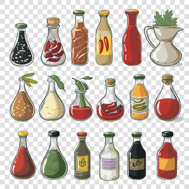 Condiments transparent background vector element